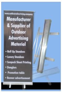 roll up standees and roll up banner